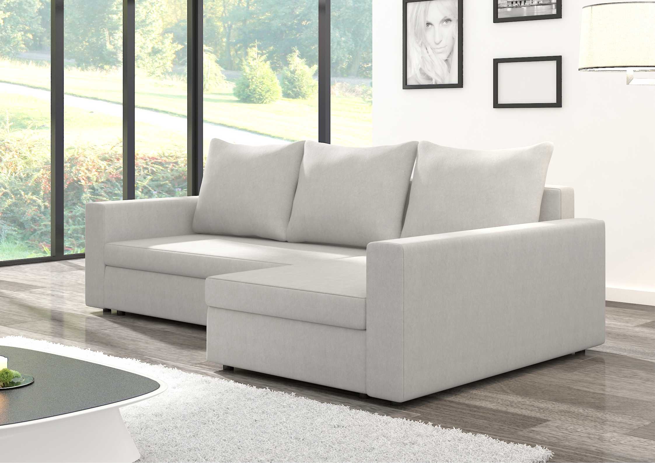 Klasyczny szary narożnik rozkładany